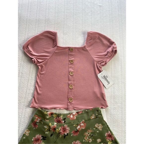 SPEECHLESS Girl’s SIZE 7 Button Front Top and Floral Skirt Set - Picture 2 of 8